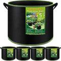 NACHLYNN 5-Pack 7 Gallon Grow Bags Thickened Nonwoven Fabric Pots with Handles Heavy Duty Aeration Fabric Pots Plant or Fruits Flowers Plant for Gardening