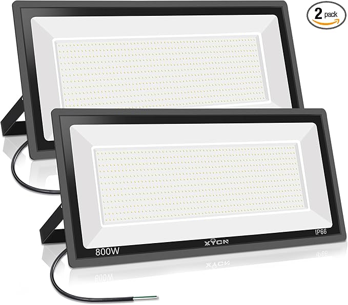 800W 2pack LED Flood Lights,3700 watt Equivalent 89500LM Super Bright Outdoor LED Arena Lights 100-277V IP65 Waterproof 5000K Daylight Commercial Lighting for Stadium,Backyard, Parking lot etc
