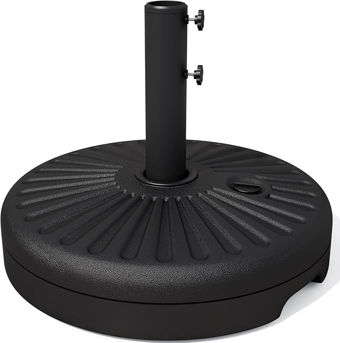 JEAREY 81.5lb Max Capacity Patio Umbrella Stand, Outdoor Umbrella Base Water Filled Stand, Heavy Duty Market Umbrella Holder for Patio, Deck, Poolside (Black)