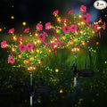 2 Pack Solar Stake Lights Outdoor Decor Waterproof Mums Artificial Flowers Solar Lights for Outdoor Garden Yard Pathway Decor (Rose Red,Violet)