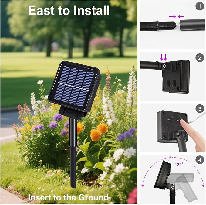ZNYCYE Solar Waterfall Fairy Bunch Lights Outdoor Waterproof 200LEDs 8 Modes Watering Can Light, Purple Solar Powered String Lights Firefly Vine Garden Decorations Gardening Gifts for Mom