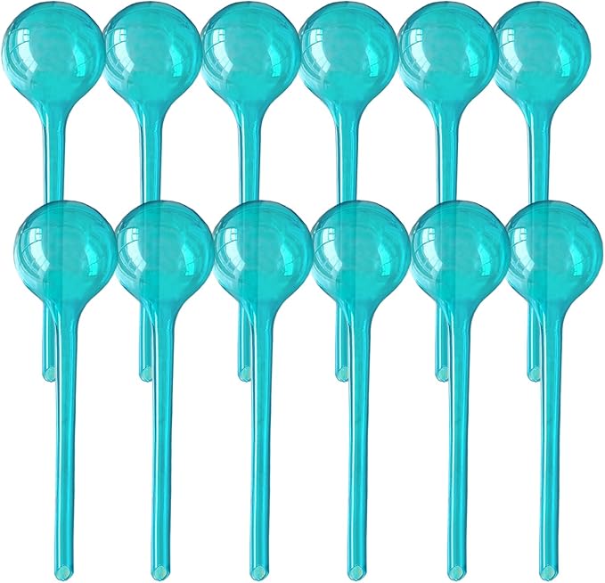 Plant Watering Stakes, Large 12pcs Flower Automatic Watering Bulbs, Plastic Plant Flower Self Watering Globes, Garden Self Watering Planter Insert for Daily Watering