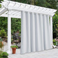 NICETOWN Outdoor Privacy Curtain for Patio Waterproof, Thermal Insulated Sun Block Rustproof Grommet Drape for Balcony/Cabana, Privacy Curtain Room Divider, Greyish White, 1 Panel, 100" W by 95" L