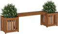 FURINNO FG19455 Tioman Hardwood Outdoor Lifestyle Flowerbox with Bench, Natural