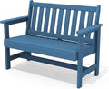 SERWALL Outdoor Bench, HDPE Outdoor Benches Weatherproof, 2-Person Garden Bench with 660 lbs Weight Capacity, Patio Benches for Outdoors, Garden, Porch, Backyard and Park, Navy Blue