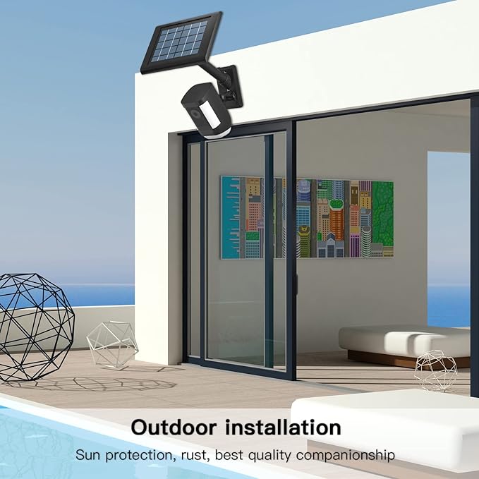 HOLACA 2-in-1 Wall Mount Bracket for Stick Up Cam Pro Solar Panel, Spotlight Cam Pro/Plus and Stick Up Cam Battery/Wired Outdoor Mount Accessories for Ring Super Solar Panel (Black)