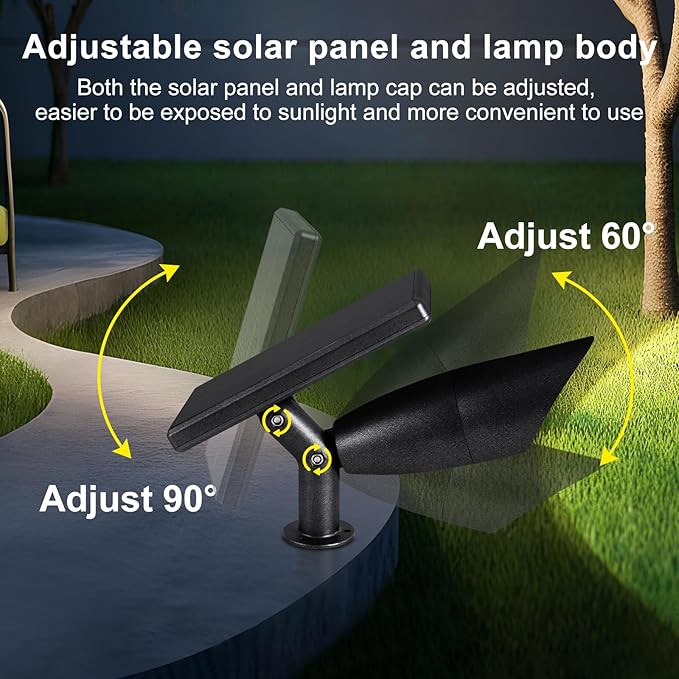 Boajuna Solar Spot Light Outdoor, Solar Landscape Spotlight Waterproof Security Wall Lamp Lights for Patio Yard Lawn Driveway Trees Flags Christmas Decor
