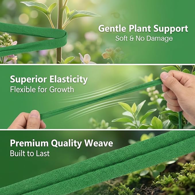 2 Pack Garden String - Plant Ties, Garden Twine, Gardening Tape, Tree Support, Stretchy Trap for Trees,Flowers,Green Soft Ties for All Plants All Gardeners(35M/Roll,115FT)