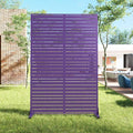 Casaphoria Metal Privacy Screen Outdoor, 72" H x 47" W Freestanding Decorative Privacy Screen for Patio Deck Balcony Garden with Stable Base, Dark Purple-Louvered