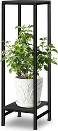 Plant Stand Indoor, 41'' Tall Plant stands for Indoor Outdoor Plants, 2 Tier Heavy Duty Metal Pedestal Stand Modern Display Rack for Living Room, Black