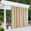 NICETOWN Indoor & Outdoor Curtain Waterproof Panel for Sliding Door, Public Divider Extra Wide Thermal Insulated Room Darkening Drape for Outdoor Living/Pool, Biscotti Beige, 1 Pack, W100 x L84