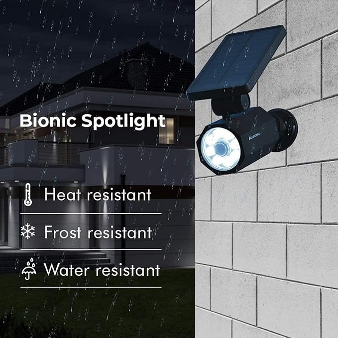 Bell+Howell Bionic Spotlight Deluxe Solar-Powered Spot Light 25 Feet Motion Sensor, Sun Panels, Waterproof Frost Resistant Patio, Yard and Outdoor Lighting As Seen On TV, Black…