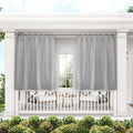 Exclusive Home Cabana Solid Indoor/Outdoor Light Filtering Hook-and-Loop Tab Top Curtain Panel Pair, 54"x63", Cloud Grey