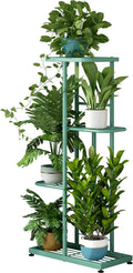 LINZINAR Metal 4 Tier 5 Potted Indoor Outdoor Plant Stand Shelf Planter Display for Patio Garden Corner Balcony Living Room