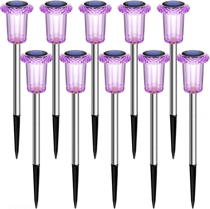 Christmas Solar Lights Outdoor 10 Pack Solar Pathway Lights Outdoor Halloween Decorations Waterproof Yard Lighting for Driveway Garden Walkway Path Landscape Lawn