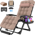 Suteck Oversized Zero Gravity Chair, 29In XL Outdoor Recliner Chair w/Removable Cushion&Headrest, Camping Lounge Chair w/Upgraded Lock&Footrest, Reclining Patio Chairs for Indoor Outdoor,500LBS