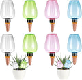 8 Pcs Plant Watering Globes Self Watering Planter Insert Plants Top Fill Water Device Plastic Water Bulbs Slow Release Terracotta for Plants, Multicolor
