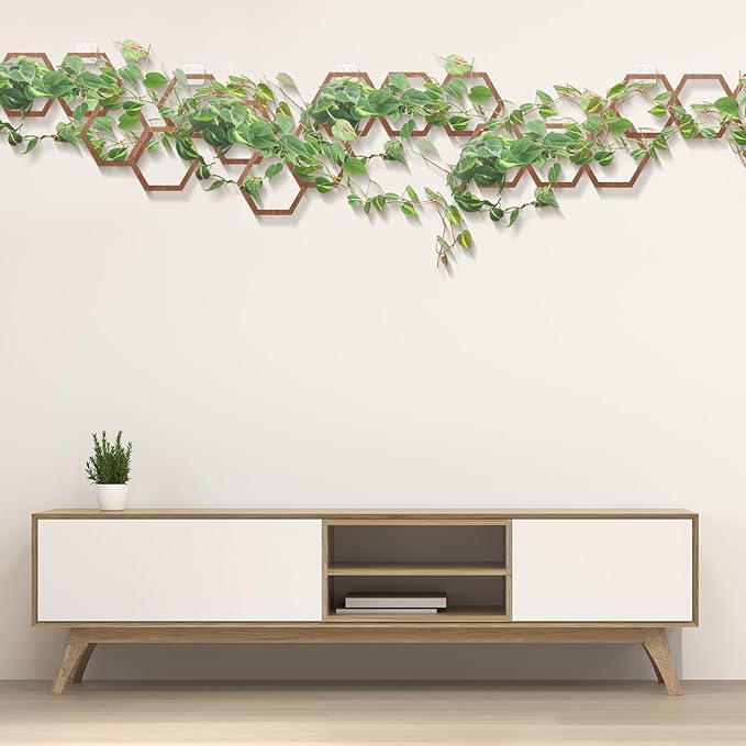 18Pcs Chain Trellis for Climbing Plants, Indoor&Outdoor Garden Wall Trellis, Plant Vine Support Wooden Potted Plant Trellis for Monstera, Pothos, Ivy