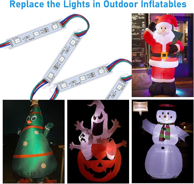 LED Storefront Lights for Business Waterproof Decorative Light for Advertising Letter Signs 4 Set 5050 SMD Window Strip Lights 40ft 80 Pieces LED Module Lights