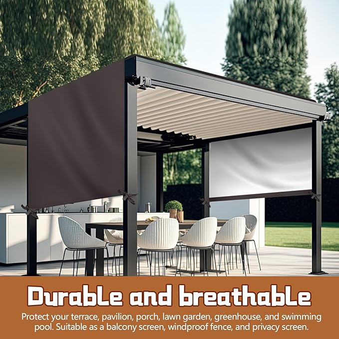 Universal Pergola Replacement Canopy Outdoor Canopy Shade Cover Waterproof Shade Top Cover for Outdoor Patio Porch Backyard(16 x 7 ft,Coffee)