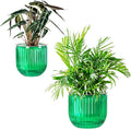 Melphoe Self Watering Pots for Indoor Plants Planter, 6.5/5.3 Inch 2 Pack Planters Self Watering Plant Pots for Flower, Houseplants, Succulent, African Violets and Cactus with Drainage