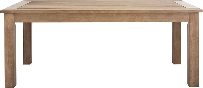 SAFAVIEH Couture Outdoor Patio Furniture Collection – Santa Cruz Coffee Table, Natural Eucalyptus Wood Slatted Top, Modern Outdoor Accent Table (CPT1016A)