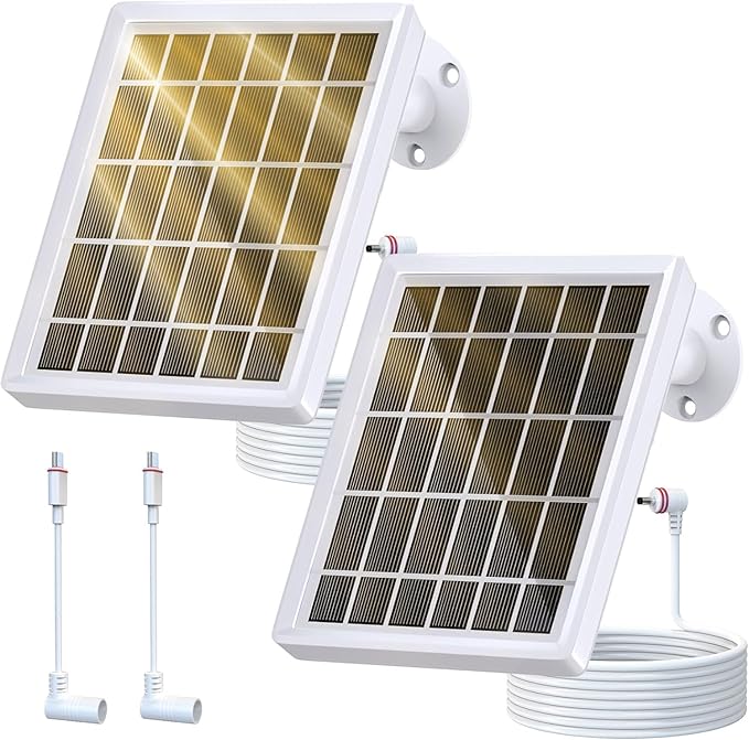Solar Panel Charger for Ring Camera，Spotlight Cam Plus/Pro and Stick Up Cam Battery, 6V 3W 13.1Ft Fast Charging Cable