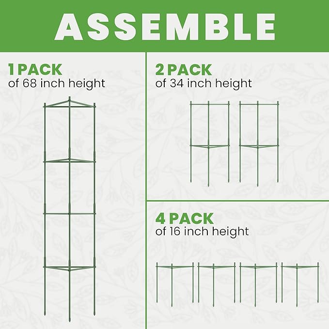 K-Brands Tomato Cage – Premium Tomato Plant Stakes Support Cages Trellis for Garden and Pots (Upto 68 Inches Tall)