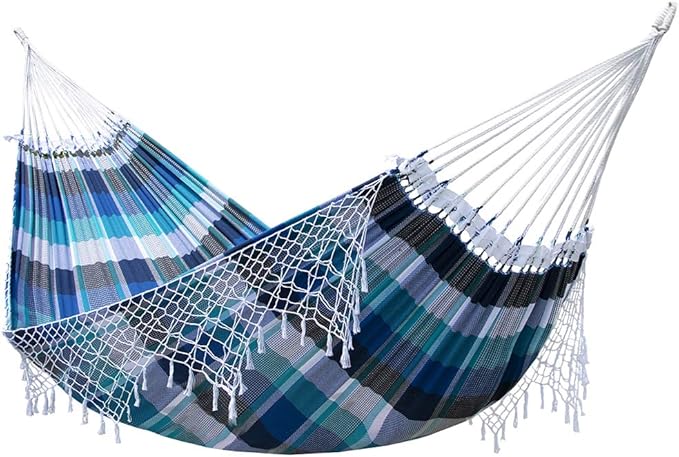 Vivere Authentic Brazilian Cotton Hammock - 450 lb Capacity (Marina)