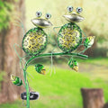 Bshine Outdoor Solar Garden Decorative Frog Lights, Waterproof LED Metal Stake Yard Art for Backyard, Path, Lawn Ornaments for Mom Gifts, Mother's Day Gifts Frog