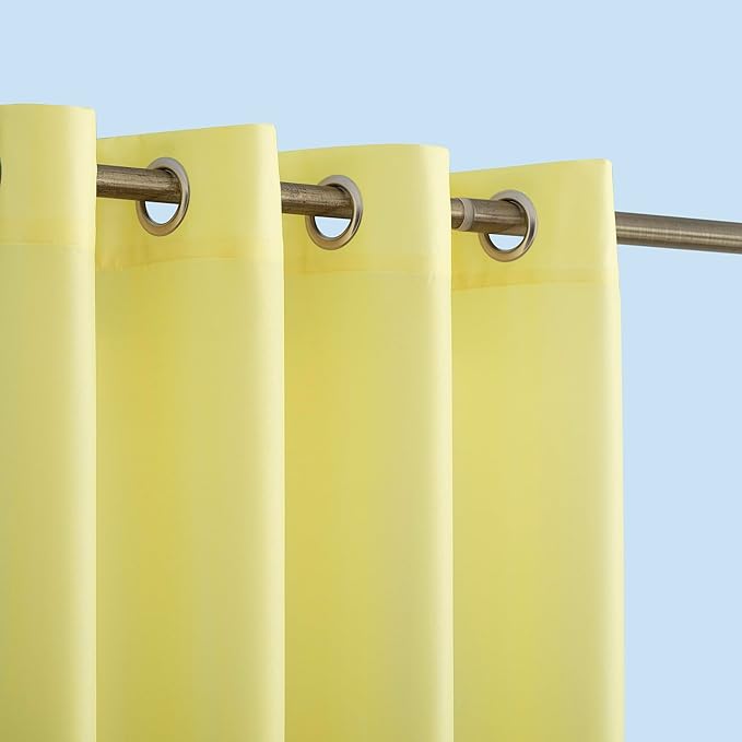 Sun Zero Marina Indoor/Outdoor UV Protectant Energy Efficient Grommet Curtain Panel, 54" x 108", Yellow