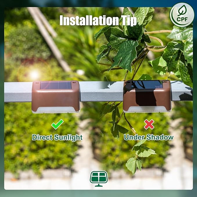SOLPEX Solar Deck Lights Outdoor 16 Pack, Solar Step Lights Waterproof Led Solar lights for Outdoor Stairs, Step , Fence, Yard, Patio, and Pathway(Warm White)