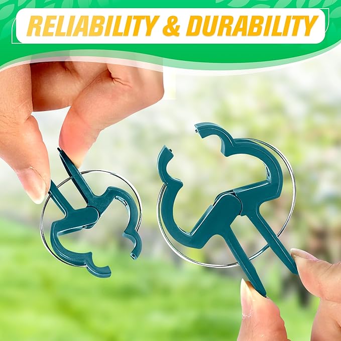 Tomato Plant Support Clips – 60 Pcs Reusable Plastic Garden Clips in 2 Sizes for Upright Growth of Vegetables, Flowers & Vines