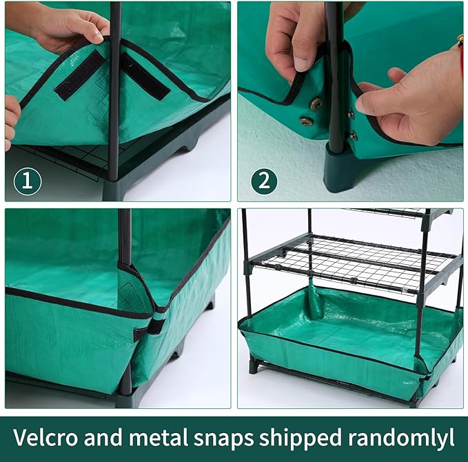 Mini Greenhouse for Indoor Outdoor, 5 Tier Shelves Rack Small Green House Heavy Duty with Waterproof Mat, Portable Plants Seedling Supplies Durable PE Plastic Cover with Tape, Gardening Gifts