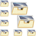 Peasur Solar Lights Outdoor Motion Sensor Waterproof, 8Pack 140LED White Solar Powered Fence Lights, 3 Modes Security Wall Lights for Garden Yard Outside Warm
