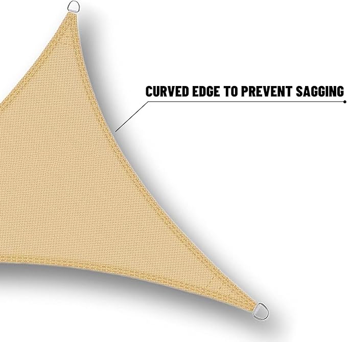 SUNNY GUARD Waterproof Sun Shade Sail 8'x10'x12.8' Sand Right Triangle UV Block Sunshade for Backyard Yard Deck Patio Garden Outdoor Activities and Facility(Customized)