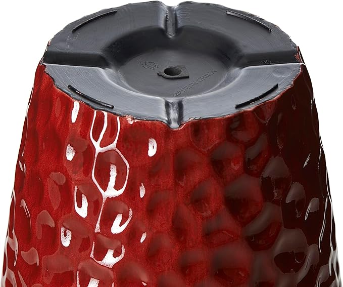Glitzhome Large Planters for Outdoor Plant, 23.75" H Tall Outdoor Planter, Honeycomb Textured Gradient Red Plastic Planter, with Drainage Hole, Large Flower Pots for Porch Patio Deck Indoor, Set of 2