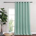 NICETOWN Blackout Sliding Glass Door Curtains, Room Darkening Thermal Insulated Curtains for Living Room Bedroom, Extra Wide Window Drapes, 1 Panel, W80 x L118, Aqua Blue