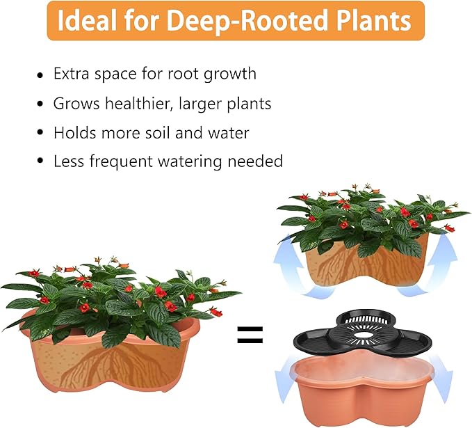 VECELO 7 Tier Vertical Garden Planter, Self Watering Stackable Planters with Wheels for Strawberries, Herbs, Flowers, Vegetables, Red