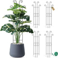 Coomin 32.6in Monstera Plant Support Stakes for Outdoor Plants, Garden Trellis for Climbing Plants, Metal Stakes for Potted Plants Pothos Plant Climber Support, 4P