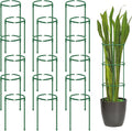 36 Pack Plant Support Stakes for Indoor Plants, Half Round Plant Stakes Ring Stackable 3 Tier Garden Flower Support for More Sizes (10,20,30 Inches), Plastic Cage Trellis for Climbing Leafy Vegetable