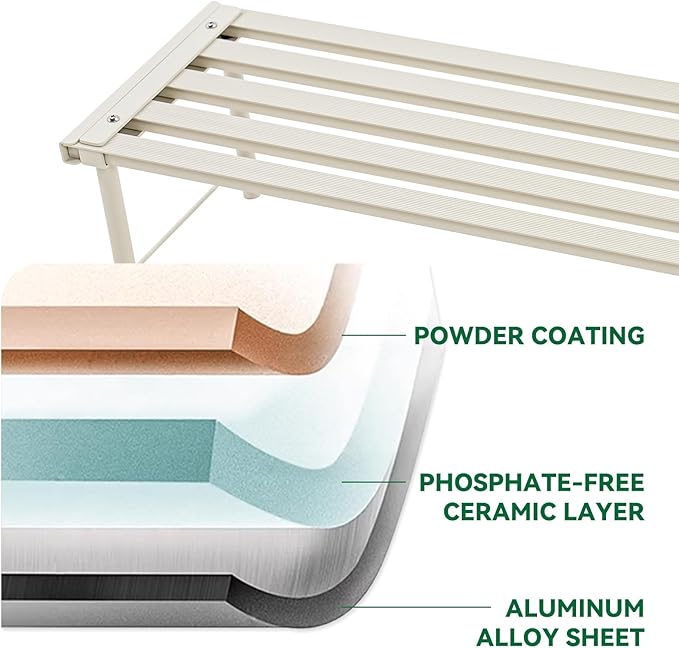 Metal Plant Stand, Rust-proof Aluminum Flower Pot Stand, Heavy Duty Planter Display Shelving for Patio Balcony Garden Living Room Decorative (White, 35.4 Inch)