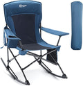 Portal Outdoor Rocking Chair Camping Folding Portable Rocker with Cup Holder Side Pocket Carry Bag, Support 350LBS (Midnight Blue)