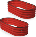Plant & Plot Galvanized Raised Garden Beds Outdoor // 4×2×1 ft (2-Pack) Planter Raised Beds for Gardening, Vegetables, Flowers (Red) // Large Metal Garden Box