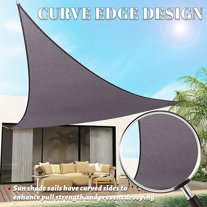 SUNLAX Custom Size 10'x18'x20.6' Dark Grey (Gray) Sun Shade Sail Right Triangle UV Block Sunshade for Backyard Yard Deck Patio Garden Outdoor Facility (Customized)