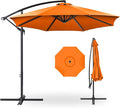 Best Choice Products 10ft Offset Cantilever Hanging Market Patio Umbrella, 8 Sturdy Ribs, Easy Adjustment - Orange
