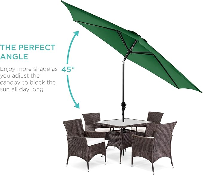 Best Choice Products 10ft Outdoor Table Compatible Steel Polyester Market Patio Umbrella w/Crank and Easy Push Button Tilt