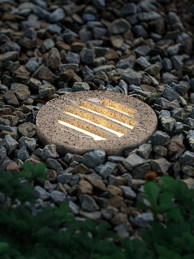 LEONLITE Dia. 4 Inch Well Lights Landscape LED In Ground, Grated Top, 3000K Warm White, 12-24V AC/DC CRI90 Low Voltage Garden Landscaping, Rock Color Aluminum Housing, Pack of 6