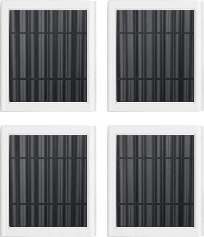 Solar Panel Outdoor for Ring Cameras (White 4P) Spotlight Cam Plus/Pro(Battery) Stick Up Cam/Pro Wireless Outdoor with 10FT/3M Long Cable Dustproof Waterproof