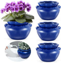 4 Sets African Violet Pots 6 Inch Self Watering Pot for Indoor Ceramic Self Watering Planter for Flower Lovers Ideal Plant Pot Thriving Flower Maintenance